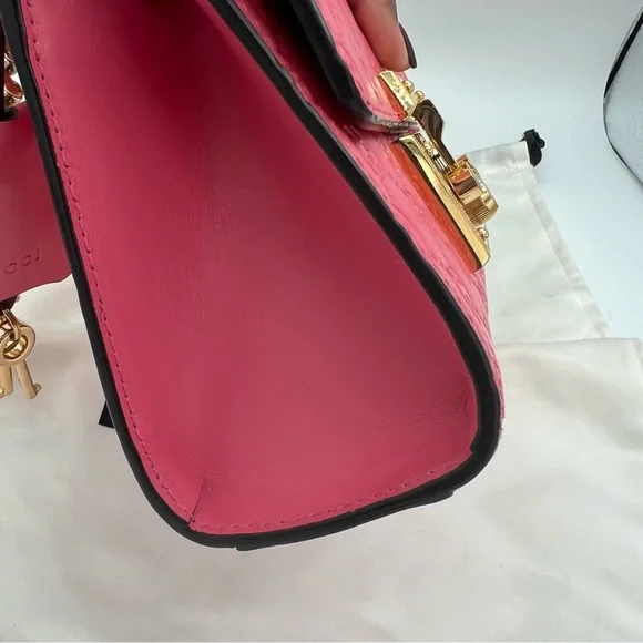 GUCCI GG Microguccissima pink Padlock Leather Chain Shoulder bag ❤️ - Picture 6 of 12